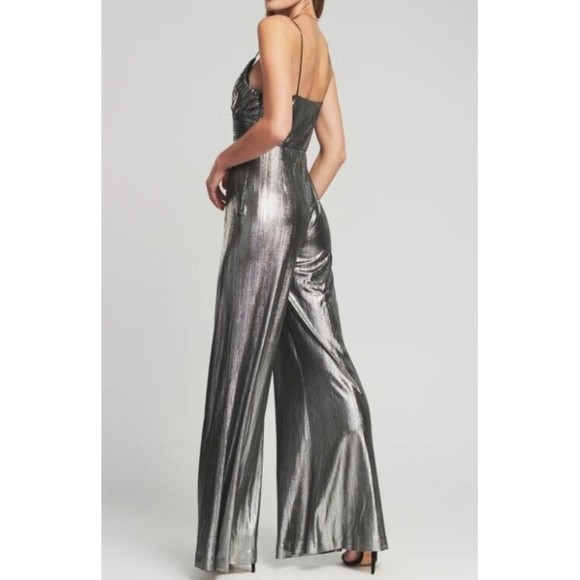 Retrofete Everly Jumpsuit Liquid Metallic Gunmetal Size S $585 NWT - Picture 5 of 15